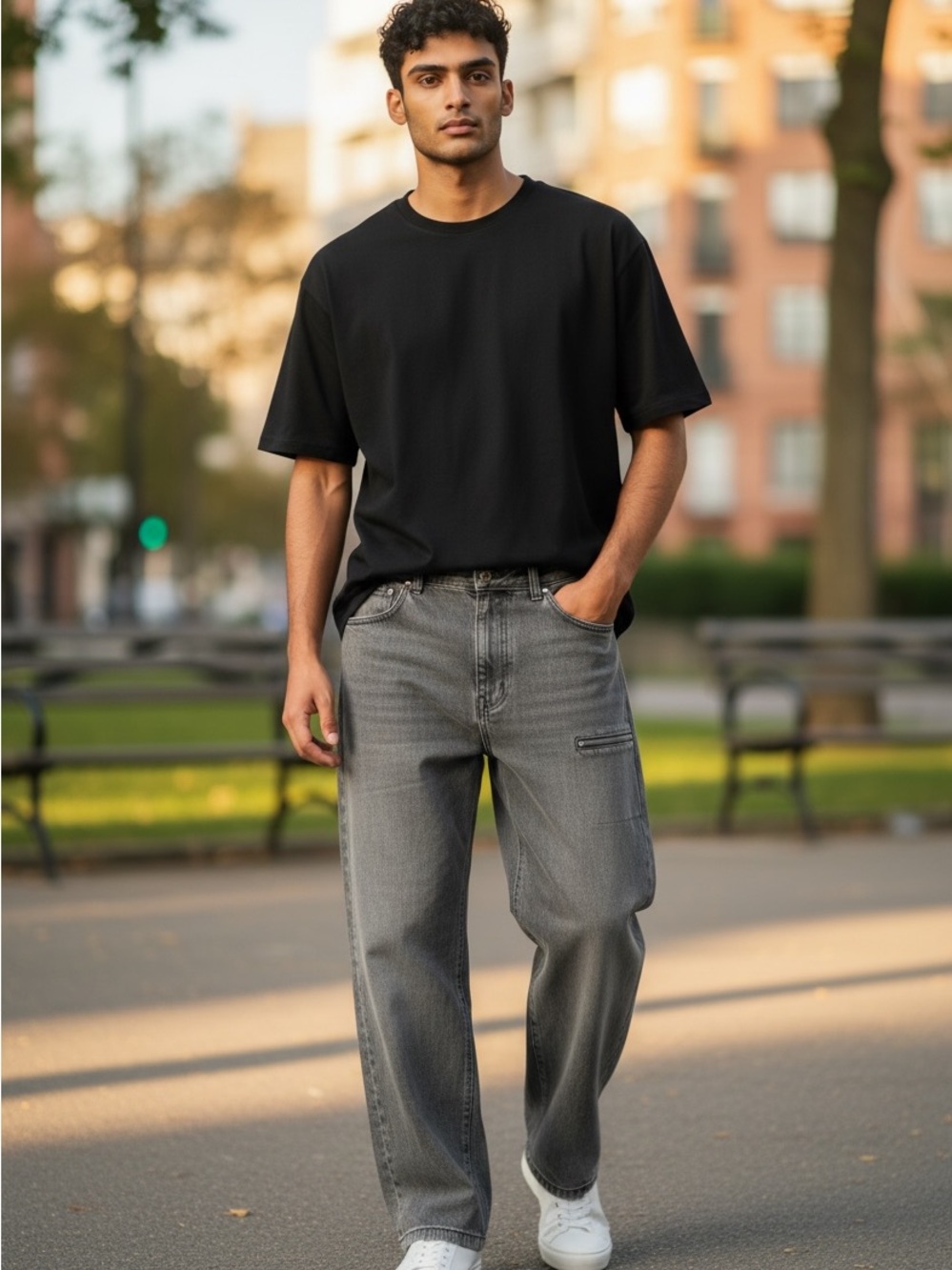 Men's Relaxed Fit Grey Jeans